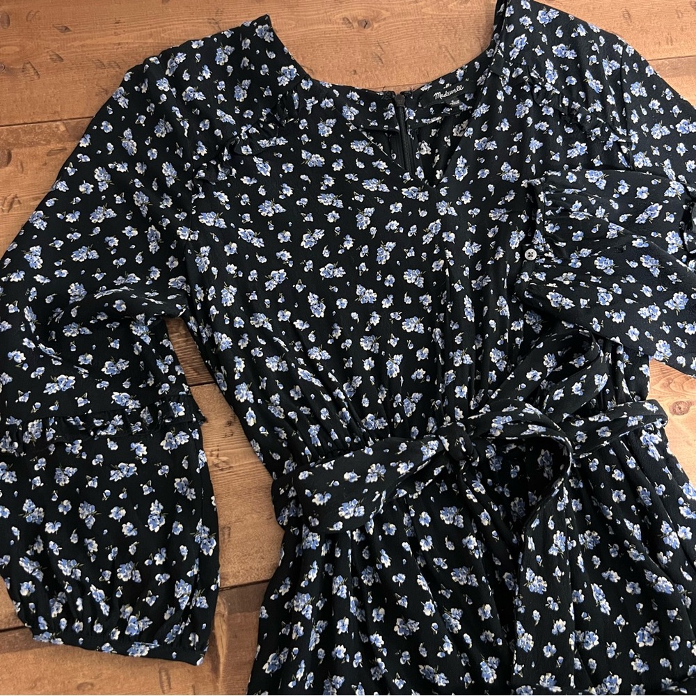 Madewell Black Baby’s Breath Floral Jumpsuit: Women’s Size Small